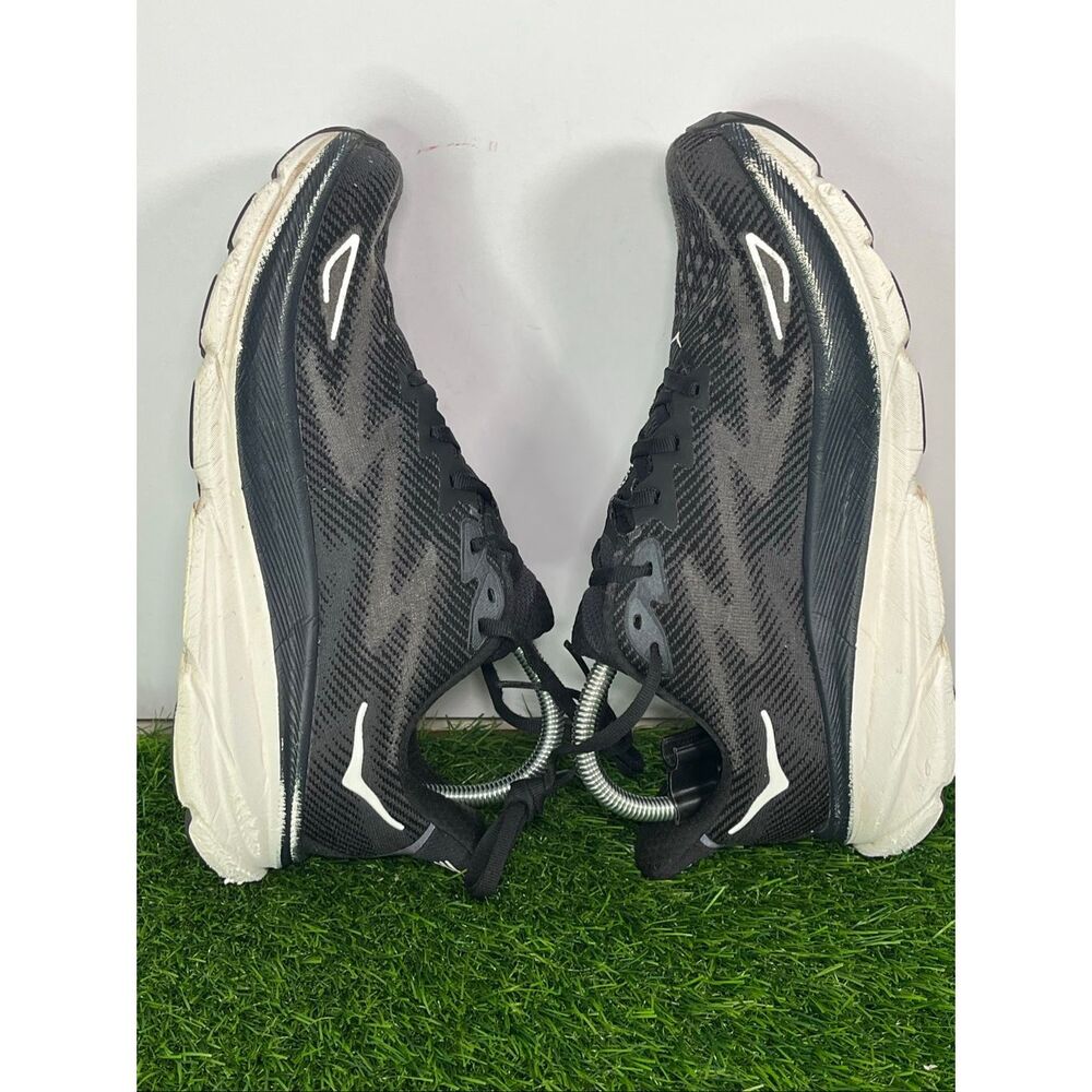 HOKA Clifton 9 Men’s Running Shoes Black White Size 8 D Athletic Sneakers - Picture 7 of 12